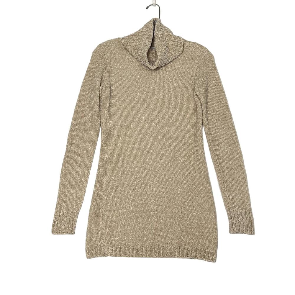 Lovers and Friends Colby Chenille Sweater Dress Turtleneck Oatmeal Womens Small